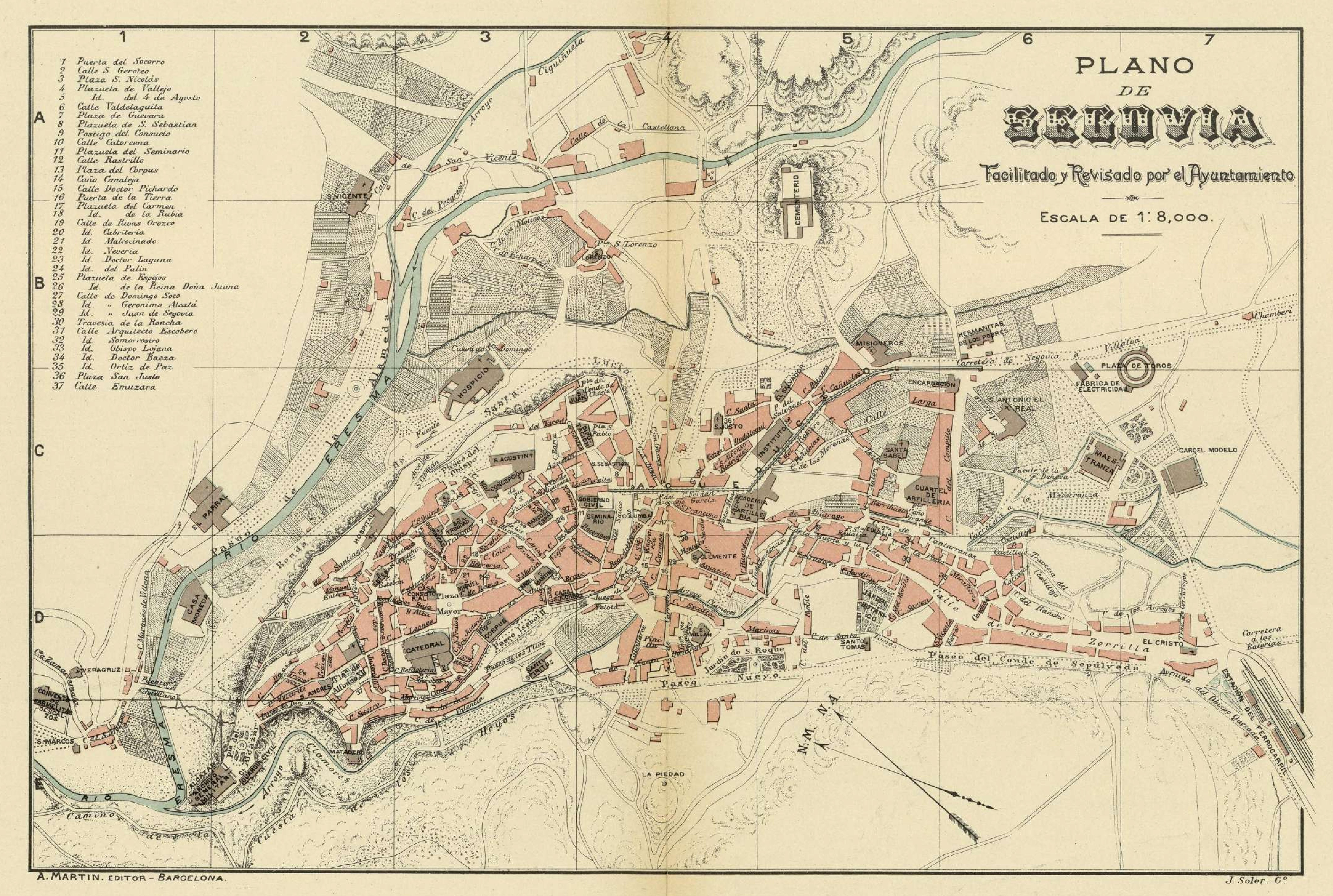 Plano de Segovia de Alberto Martín (1910)