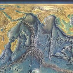 Mapa del fondo del Océano Índico (1967)