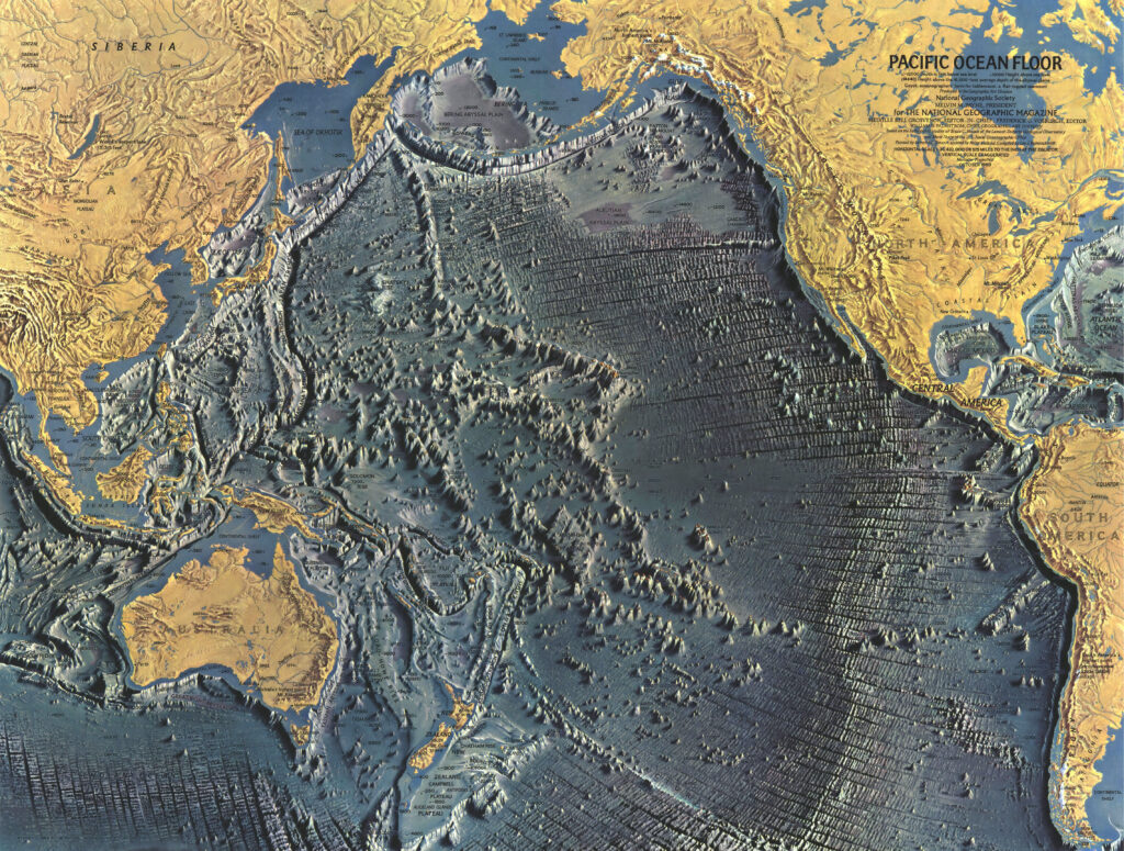 Mapa del fondo del Océano Pacífico (1969)