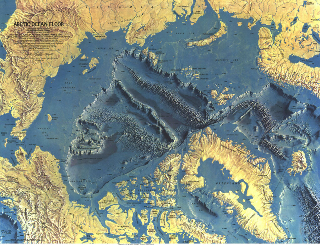 Mapa del fondo del Océano Ártico (1971)
