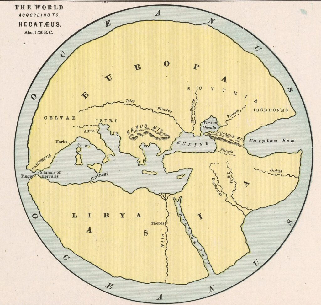 El mundo según Hecateo (520 a.C.)