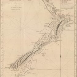 Mapa de Nueva Zelanda, por James Cook (1773)