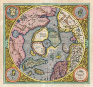 Map of the North Pole, by Gerardus Mercator (1595)