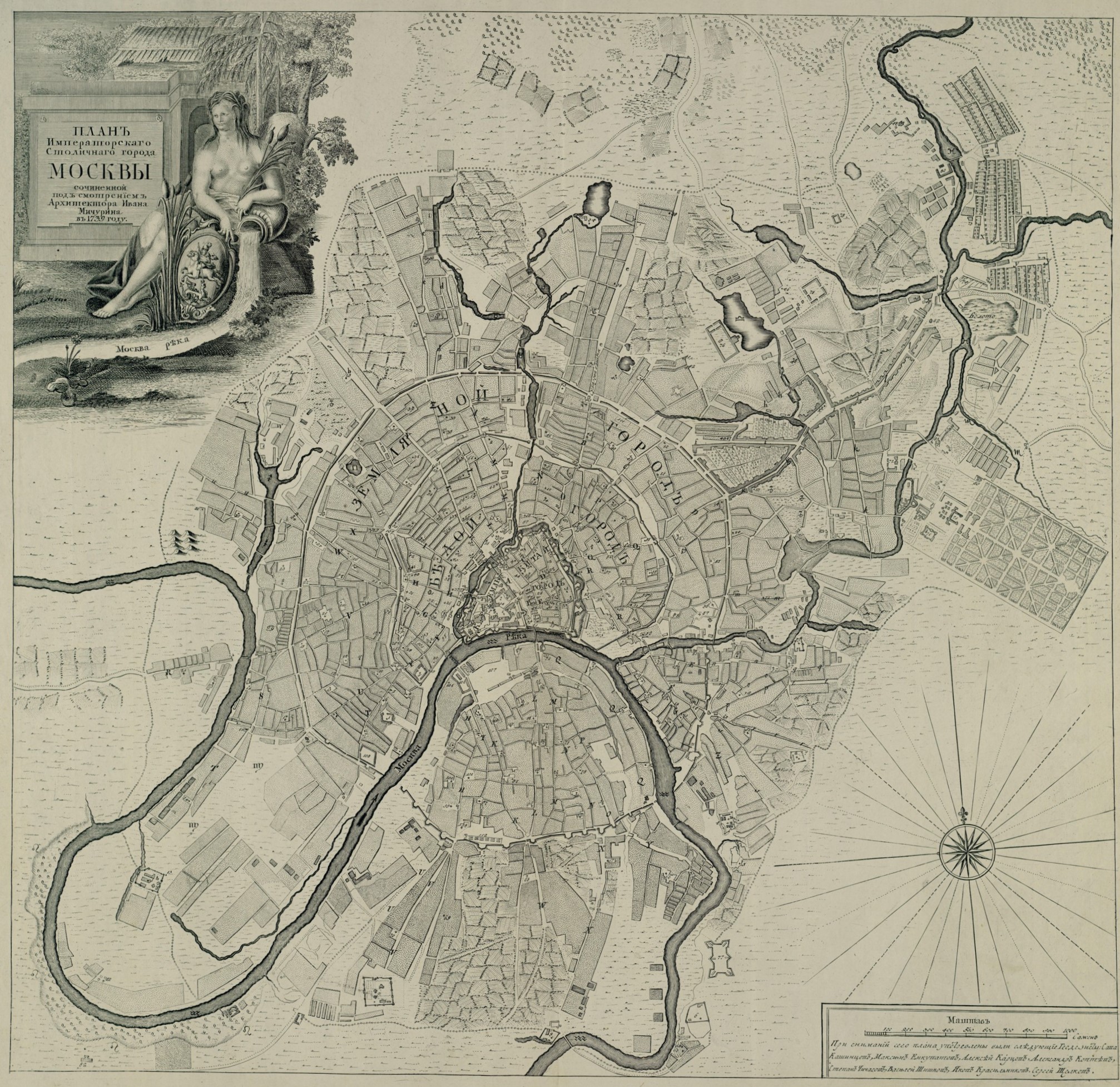 Plano de Moscú de Ivan Michurin (1739)