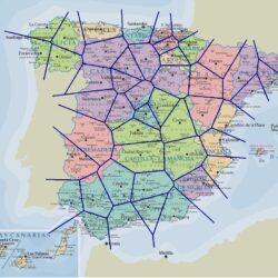 Mapa de la España de Voronoi
