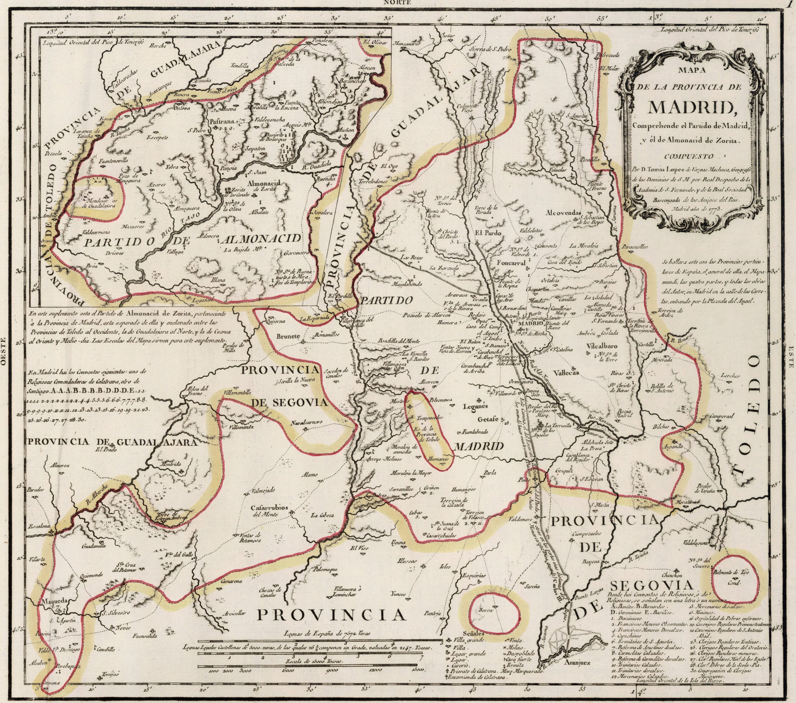 Mapa de la provincia de Madrid (1773)