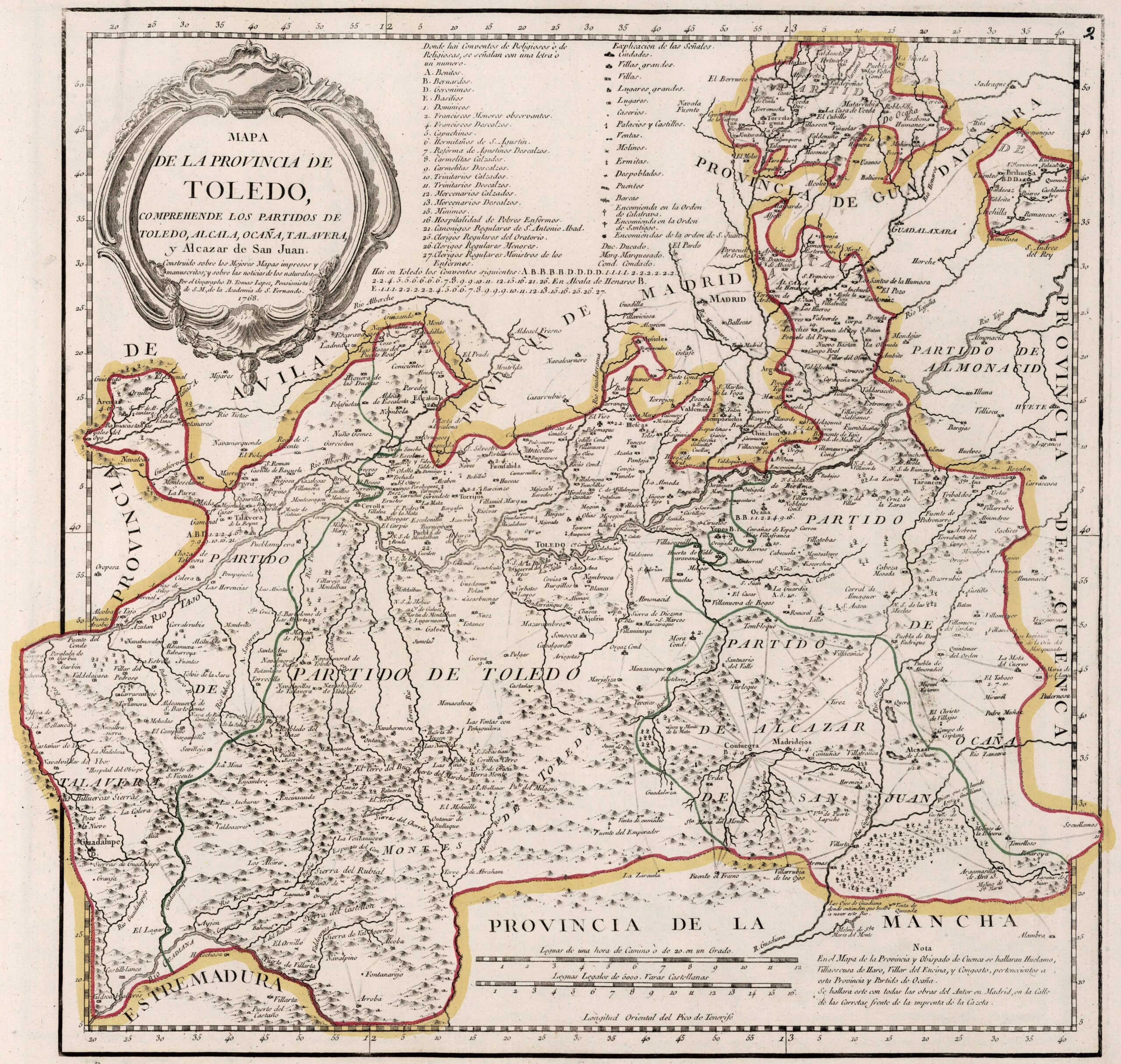 Mapa de la provincia de Toledo (1768)