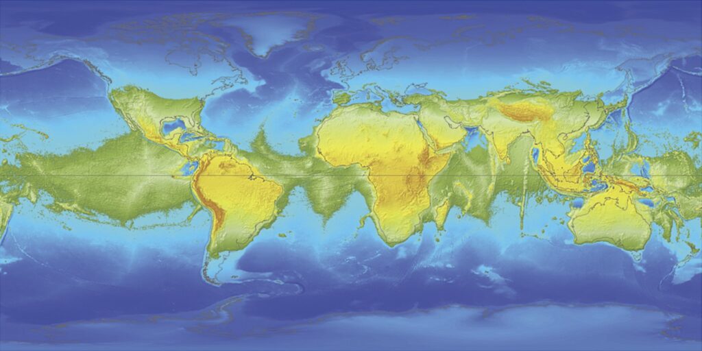 Mapa del mundo si la tierra dejase de girar (2010)