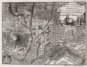 Map of Quito by Charles Marie de La Condamine (1741)