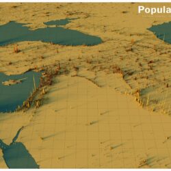 Densidad de población en Oriente Medio (2020)