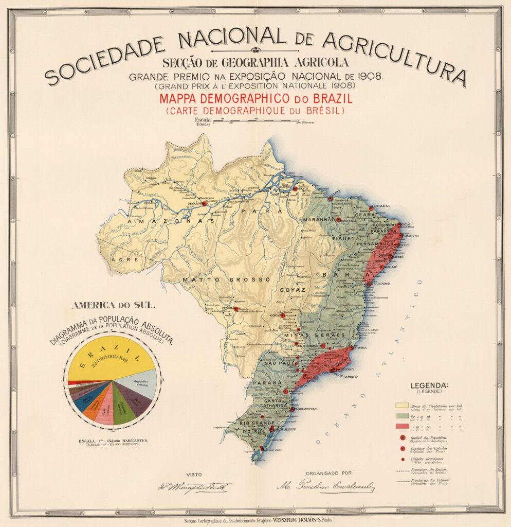 Mapa demográfico de Brasil (1908)