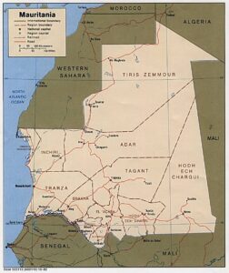 Political Map of Mauritania (1982)