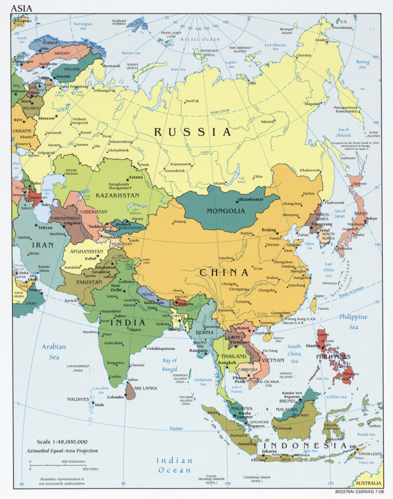 Mapa político de Asia (2009)