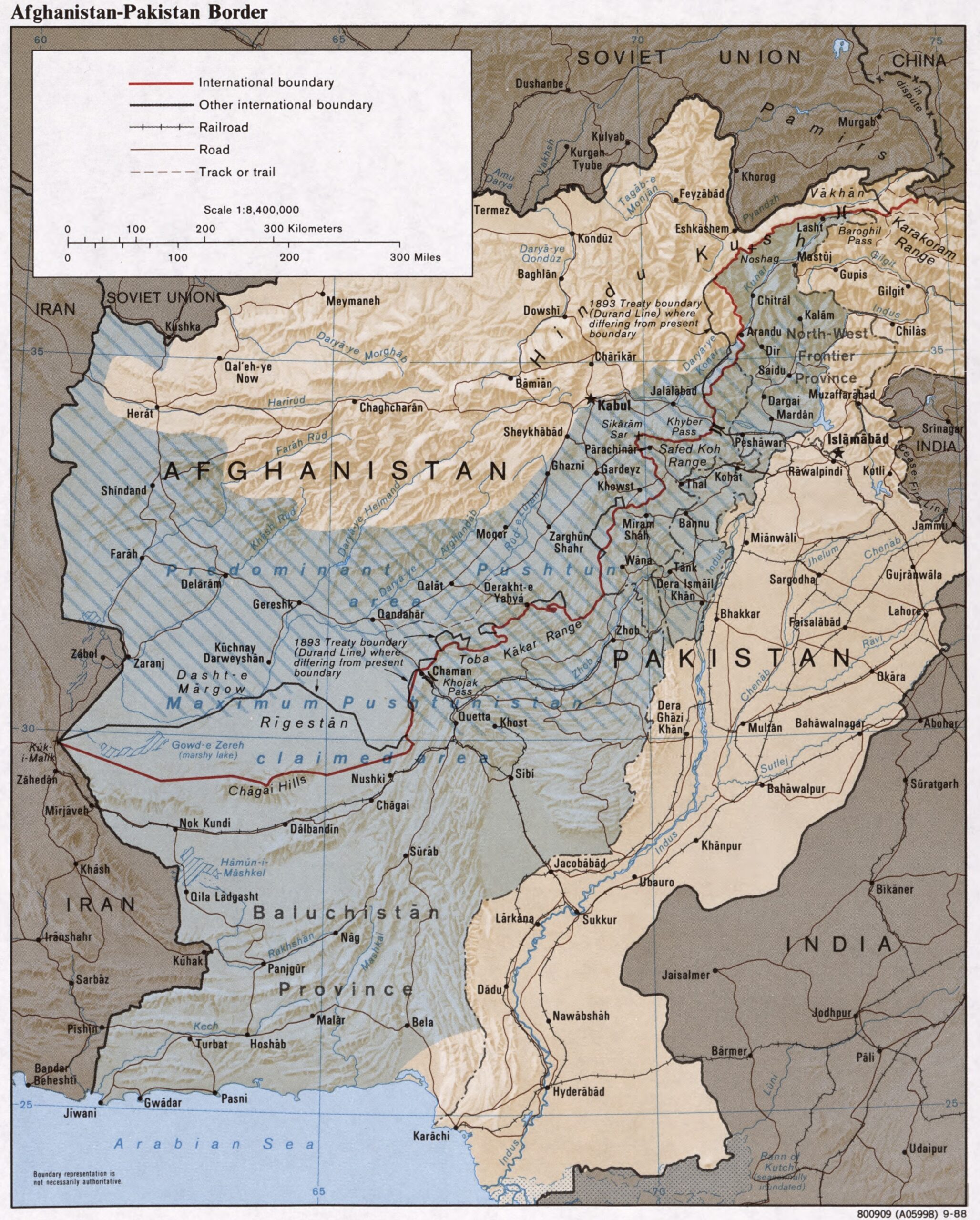 Línea Durand, la frontera entre Pakistán y Afganistán (1988)