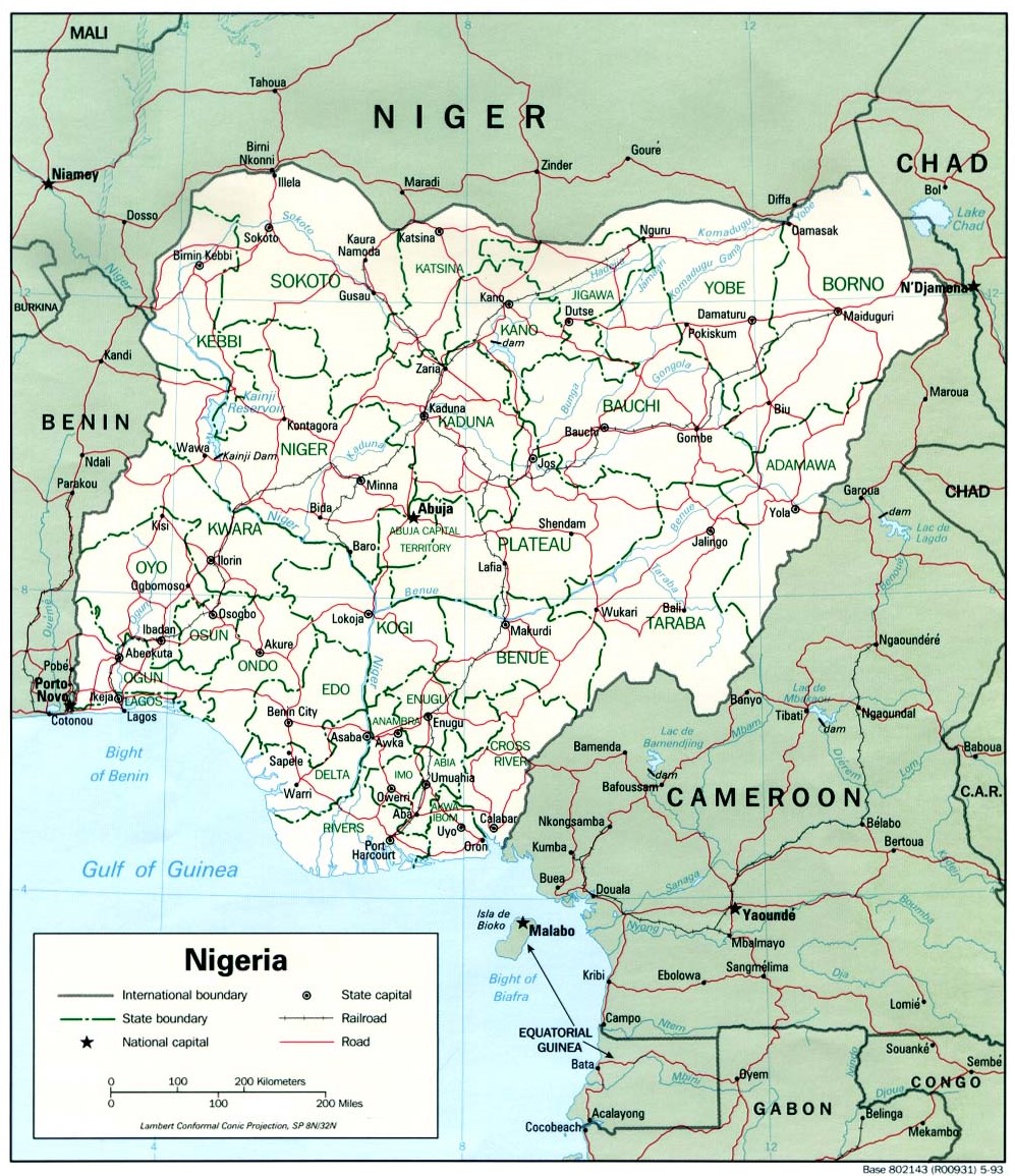 Mapa Político de Nigeria (1993)
