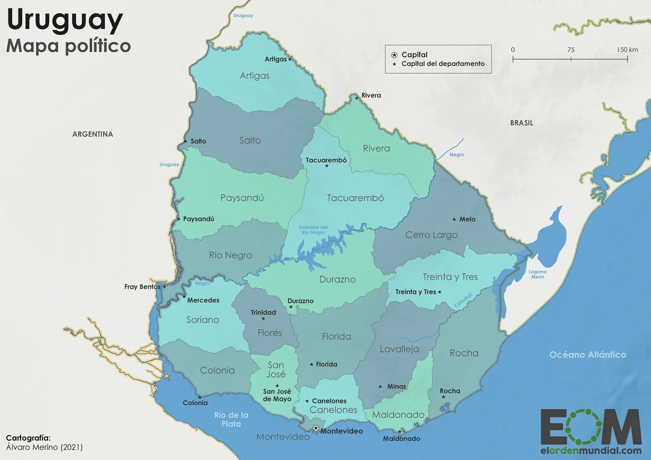 Mapa Político de Uruguay (2021)