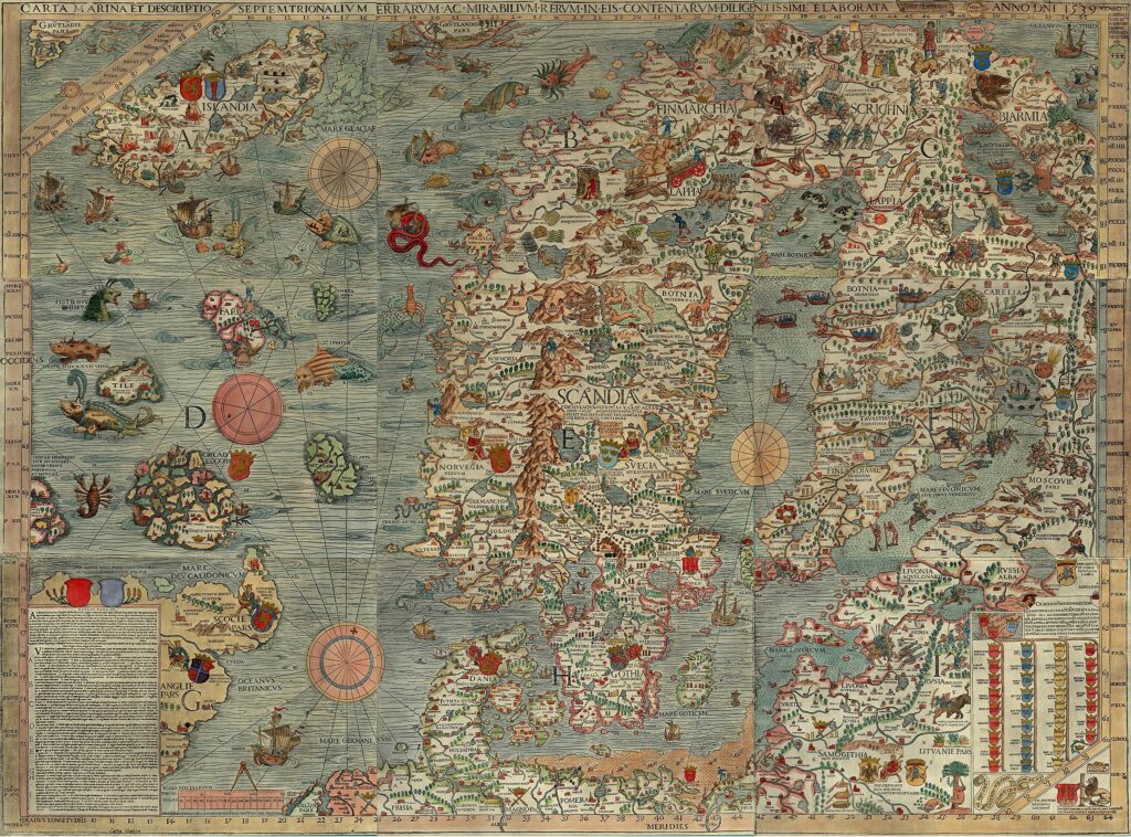 Hic Sunt Dracones: La Carta Marina de Olaus Magnus (1539)