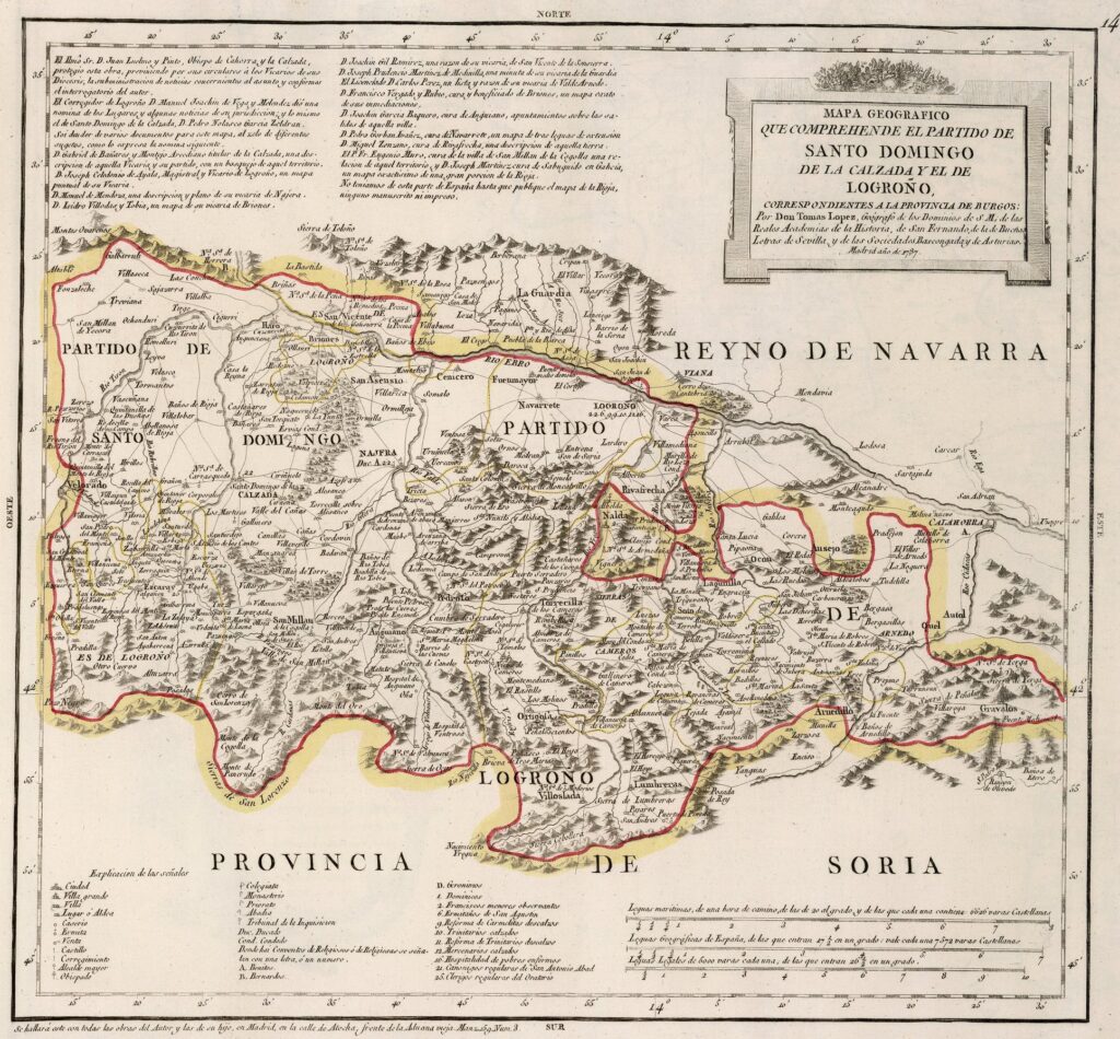 Mapa de los Partidos de Santo Domingo y de Logroño (1787)