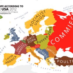 Mapa de Europa según los estadounidenses (2012)