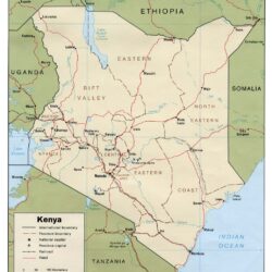 Mapa político de Kenia (1988)