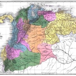 Mapa de la Gran Colombia y sus departamentos (1824)