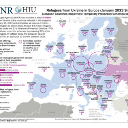 Mapa de los refugiados de Ucrania en Europa (2023)