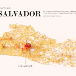Densidad de población de El Salvador (2022)