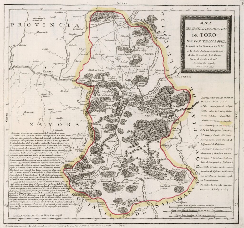 Mapa del Partido de Toro (1784)