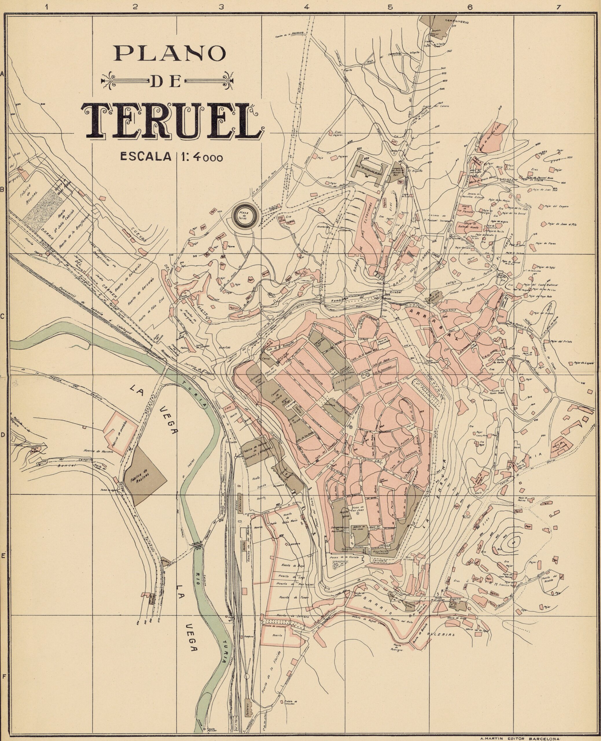 Plano de Teruel de Alberto Martín (1910)