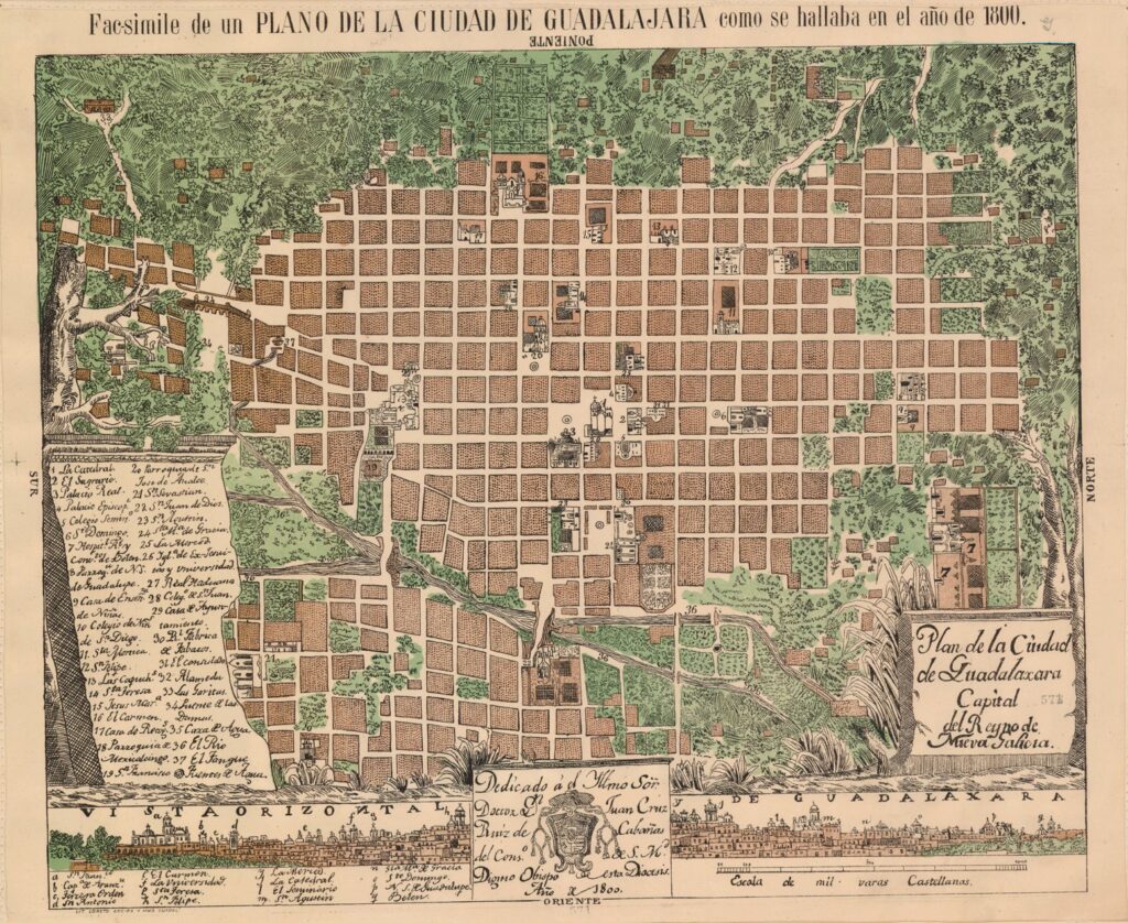 Plano de Guadalajara, capital del Reino de Nueva Galicia (1800)
