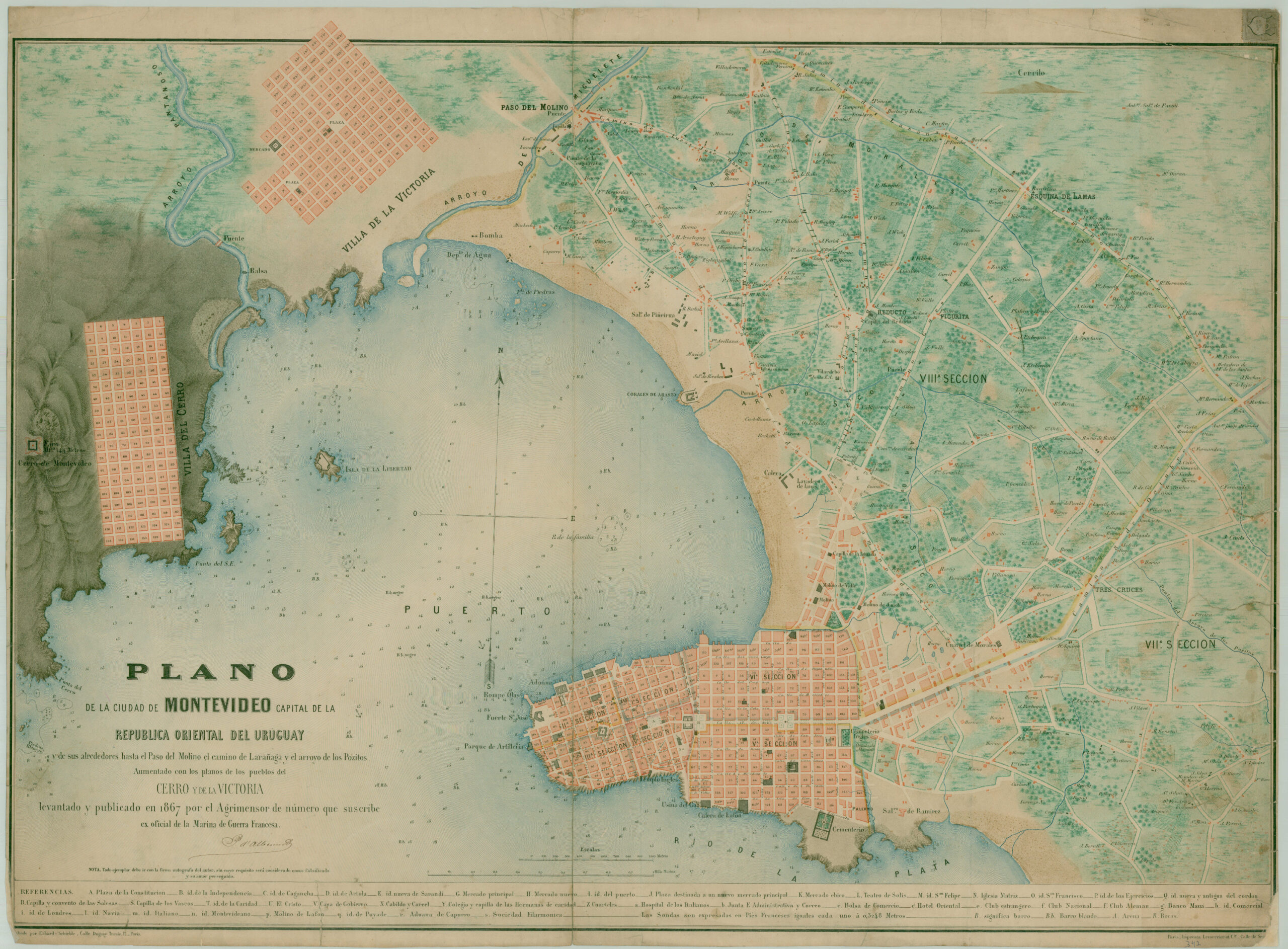 Plano de la ciudad de Montevideo (1867)
