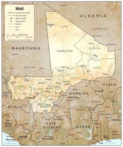 Physical and political map of Mali (1994)