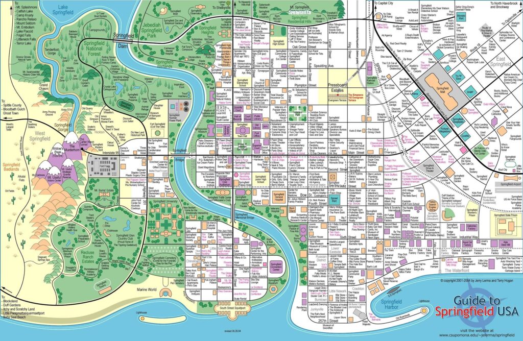 Mapa del Springfield de los Simpson (2001)