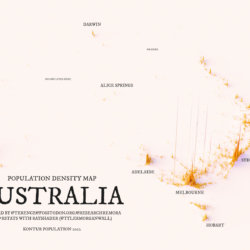 Densidad de población de Australia (2022)