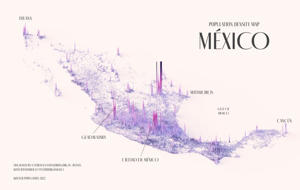 Densidad de población de México (2023)