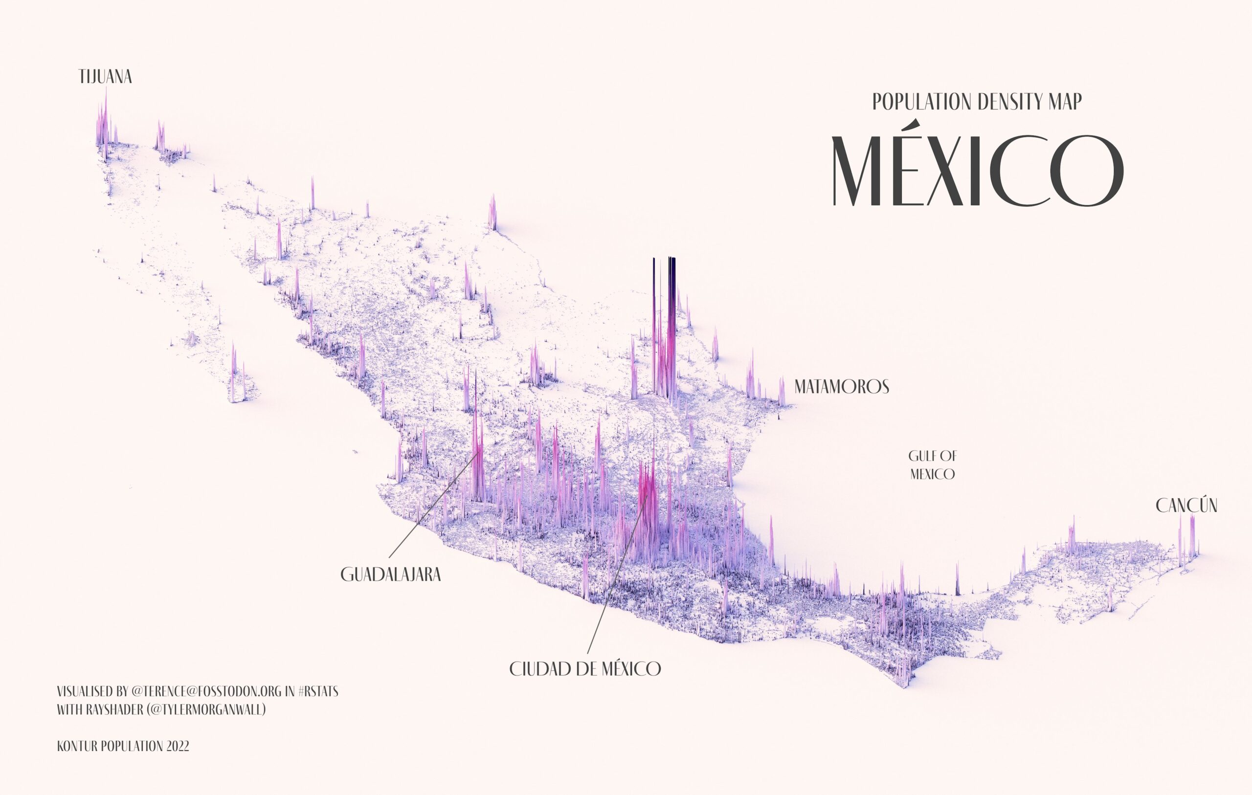 Densidad de población de México (2023)