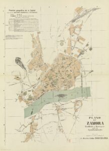 Map of Zamora, by Alberto Martín (1913)