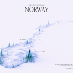Densidad de población de Noruega (2022)