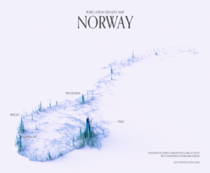 Population density of Norway (2022)
