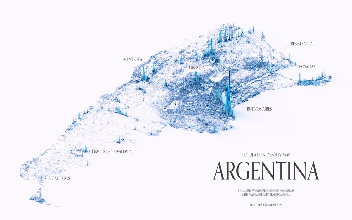 Densidad de población de Argentina (2022)