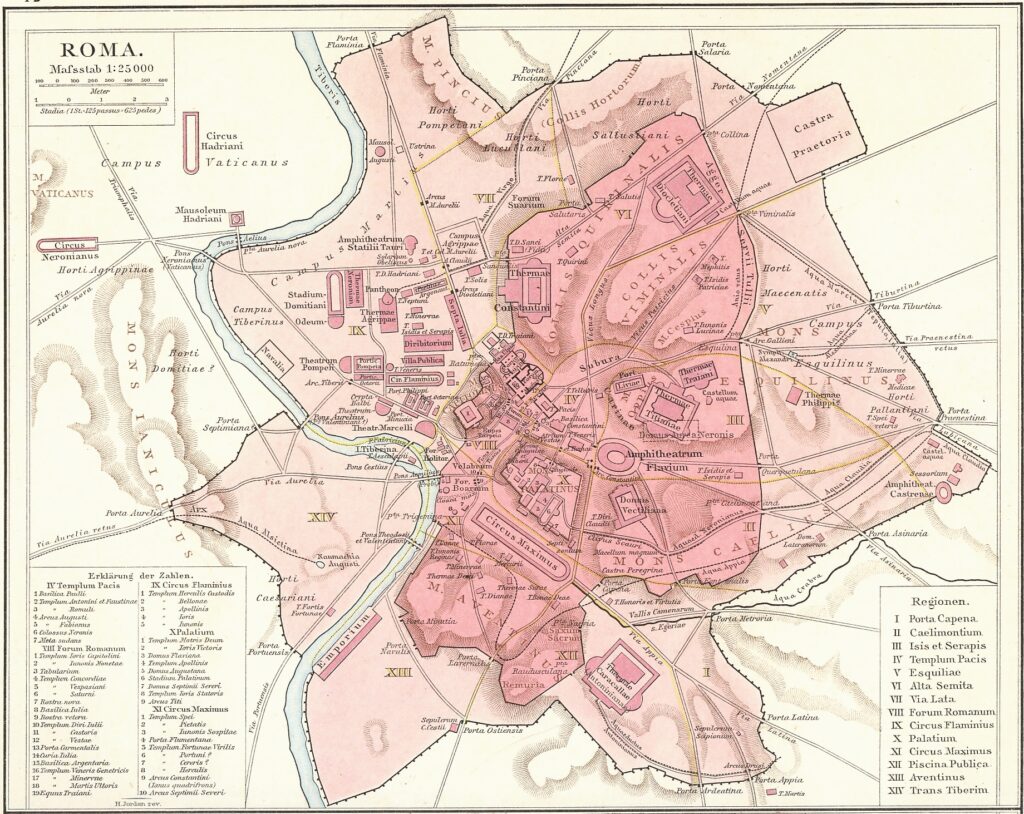 Plano de Roma en la Antigüedad (1886)