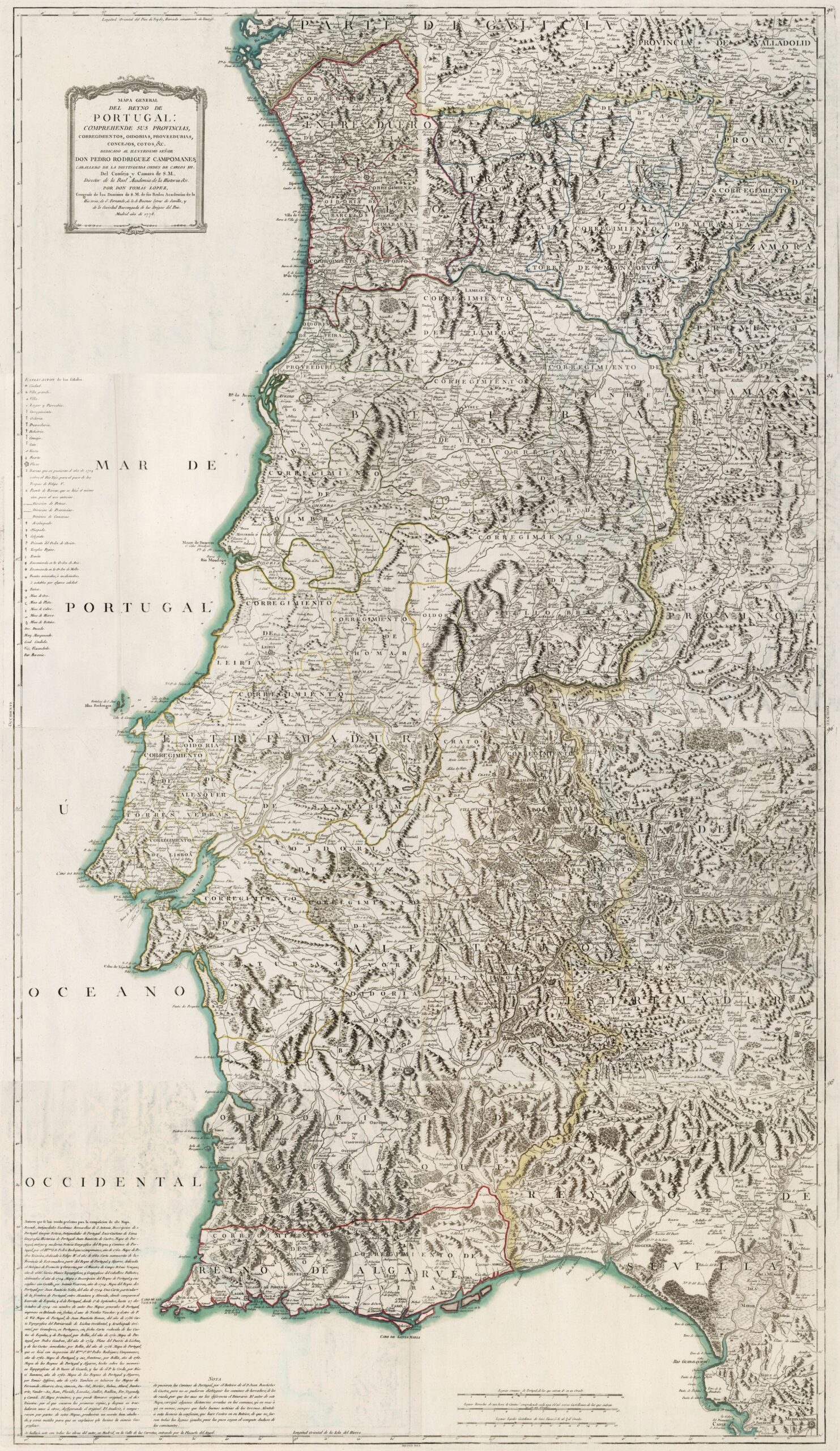 Mapa del Reino de Portugal (1778)