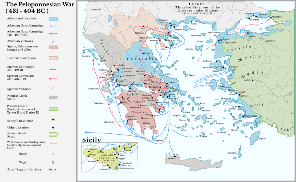 La guerra del Peloponeso (431 – 404 a. C.)