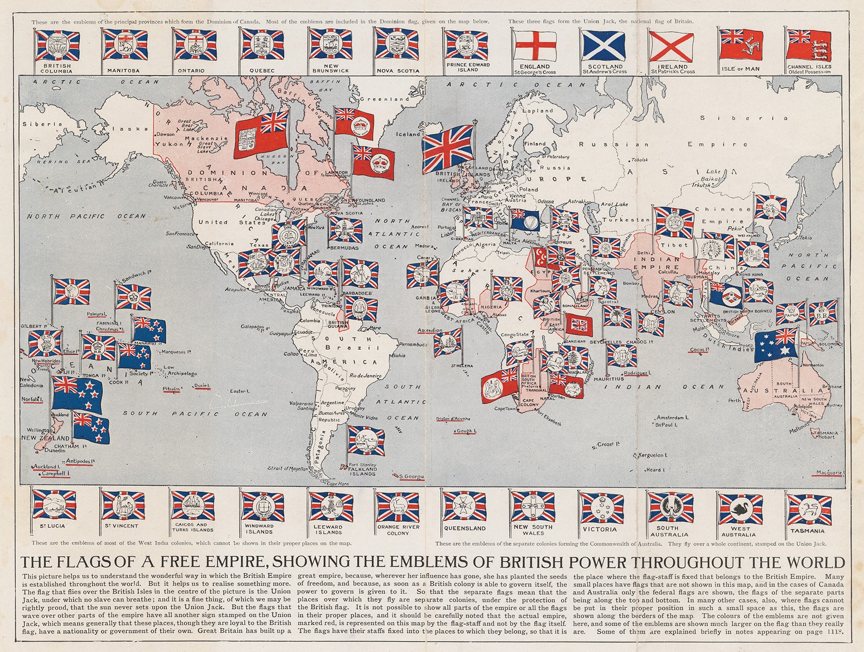 Banderas de un imperio libre: Emblemas del Imperio Británico (1910)