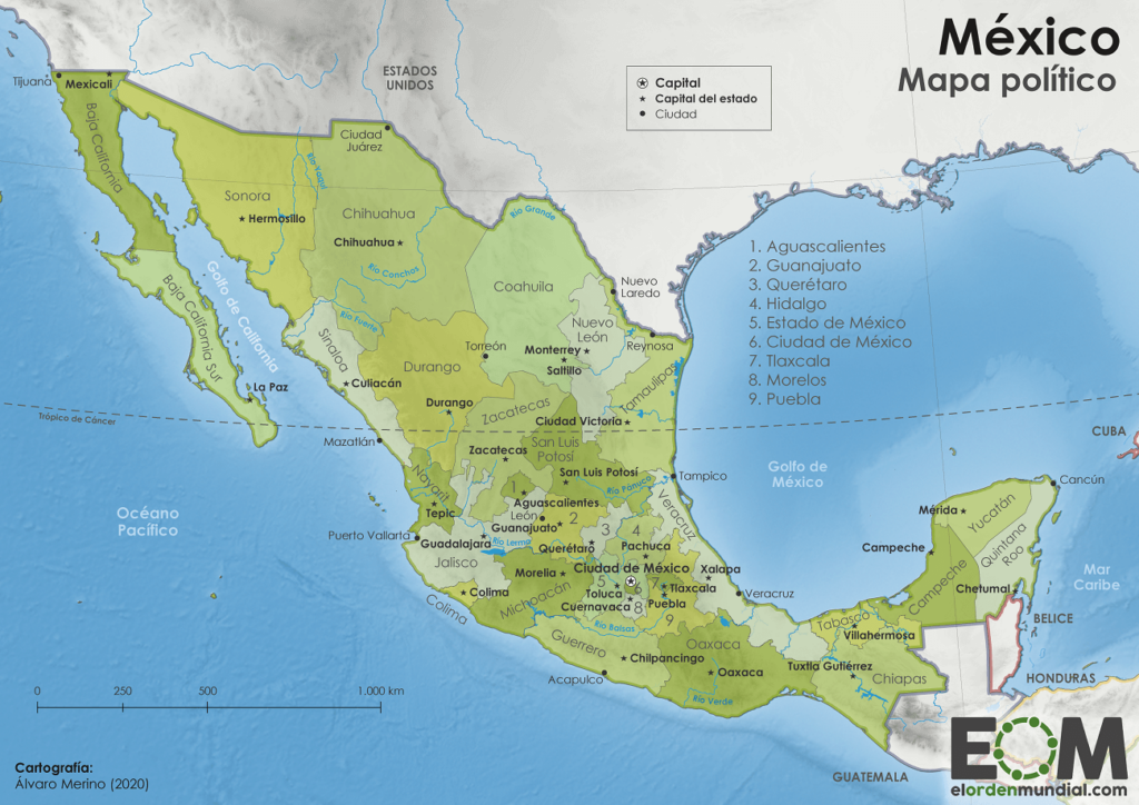 Mapa Político de México (2020)