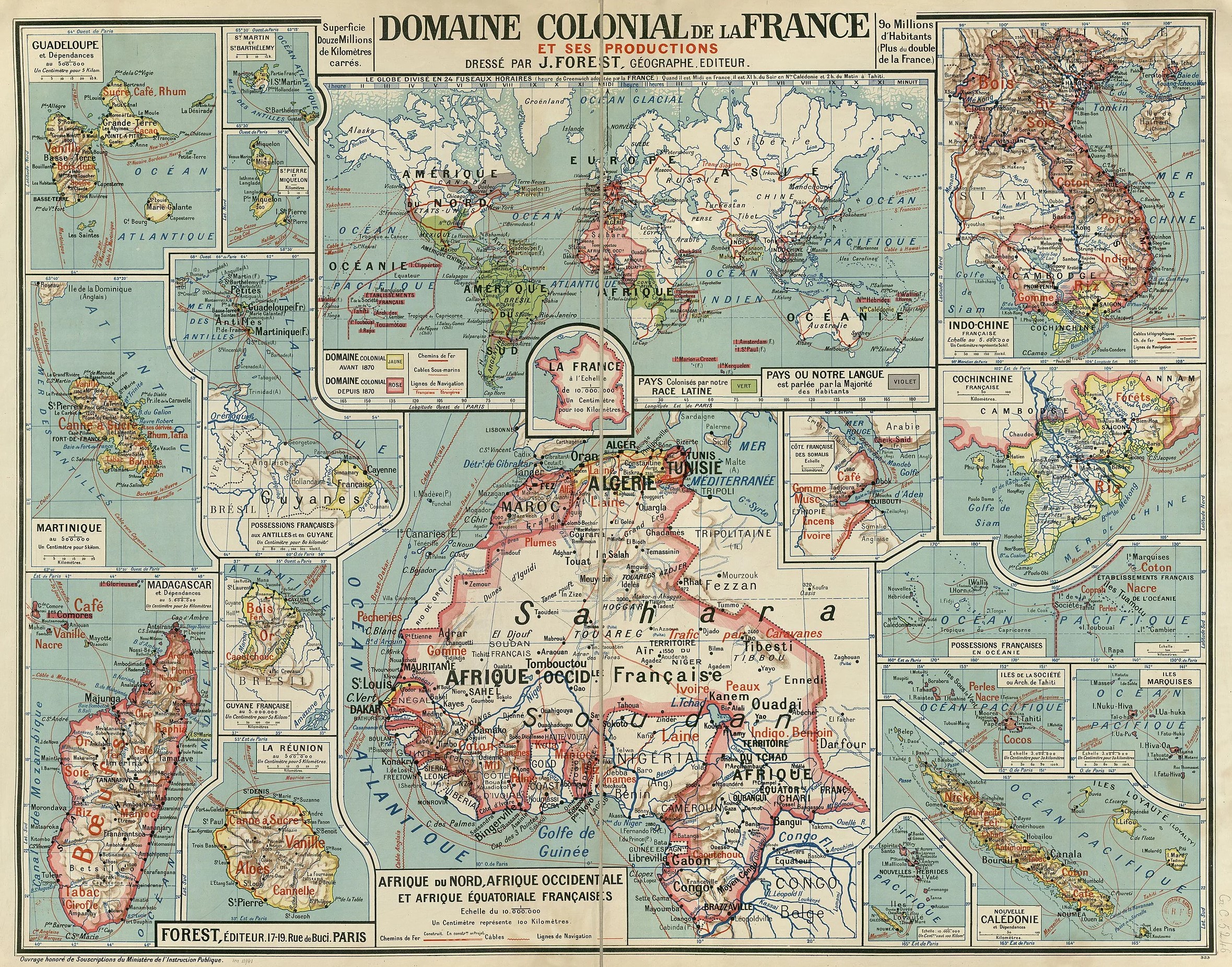 Los dominios coloniales de Francia y sus producciones (1930)