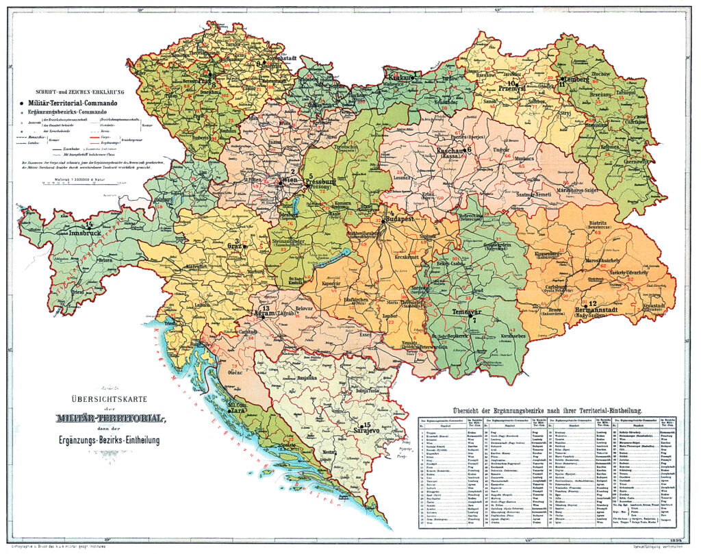 Circunscripciones militares del Imperio Austrohúngaro (1894)