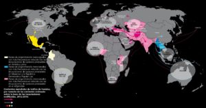 Heroin trafficking worldwide (2018)
