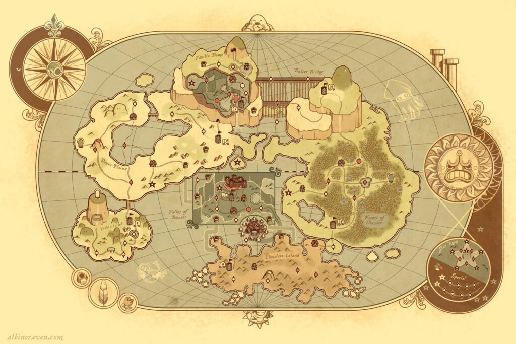Mapa vintage del mundo de Super Mario (2012)