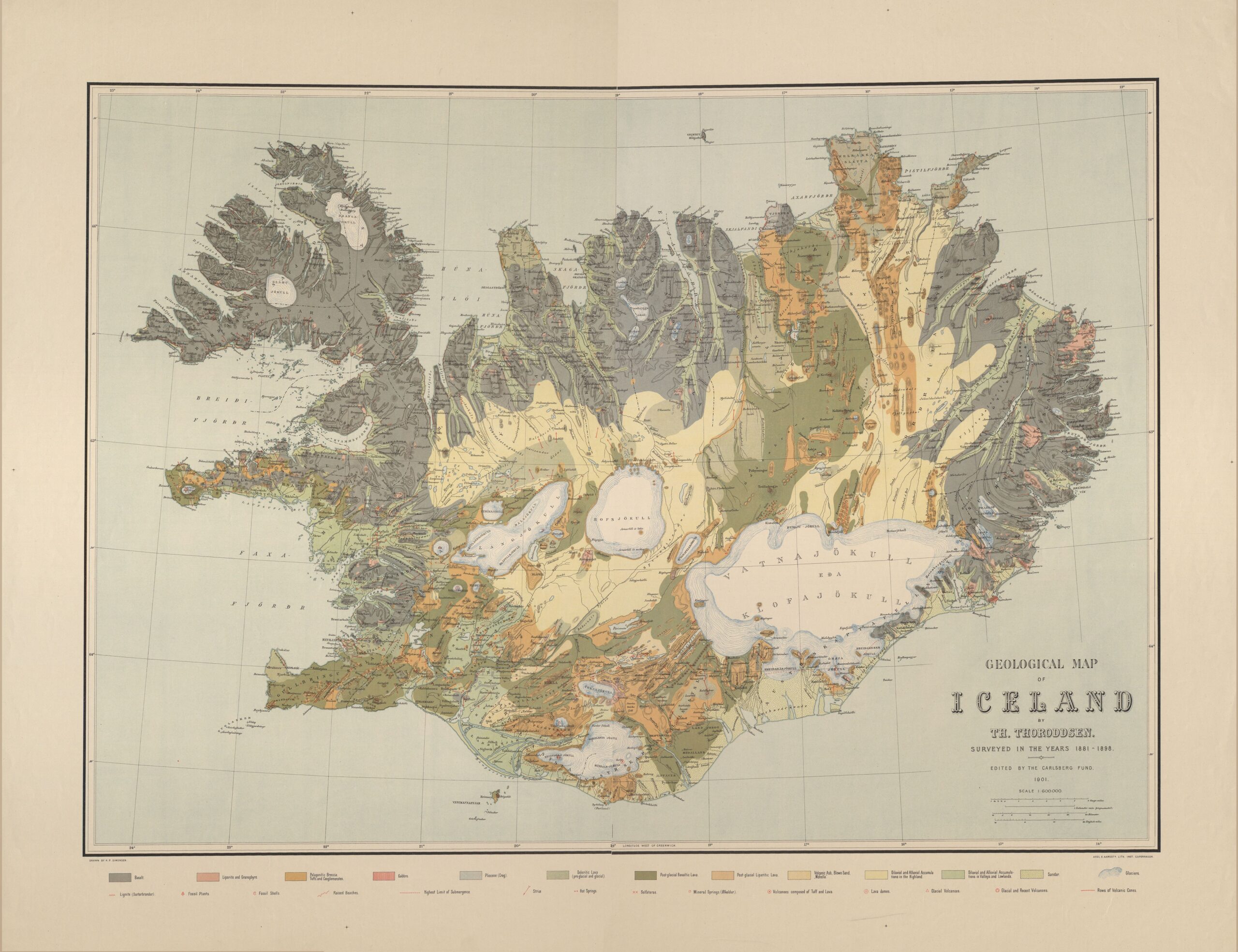 Mapa geológico de Islandia (1901)